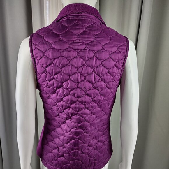 L.L. Bean Womens Purple Full Zip Up Quilted Thinsulate Nylon Winter Vest Size XS - Picture 4 of 9